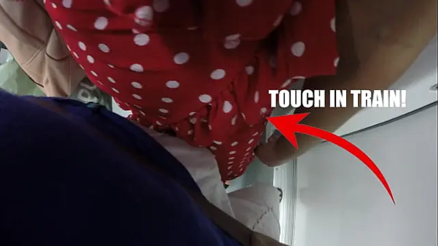 Press my Breasts against a Stranger inside Public Train &vert; Touched his Cock with my Hand to see his Reaction and he Liked&excl;