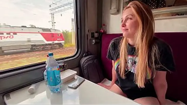 Married stepmother Alina Rai had sex on the train with a stranger