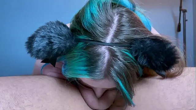 4K Cat Girl Deepthroats Big Cock HOT Pulsating Finish&excl;
