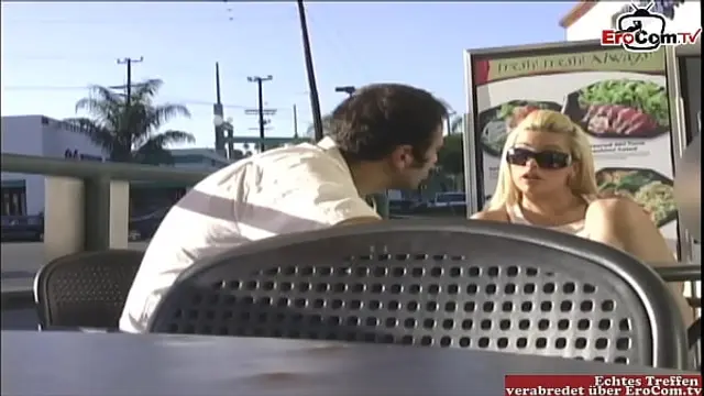 Blonde Babe with big tits pick up at the street for a fuck