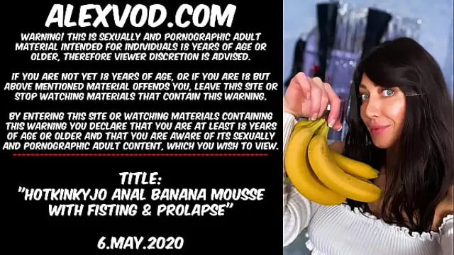 Hotkinkyjo anal banana mousse with fisting &amp; prolapse