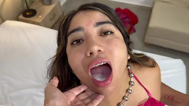 Big-assed Mexican Verito Aguas gets fucked on all fours in her tight pink pussy&comma; Mexican big-titted Verito Aguas gets fucked in a casting session