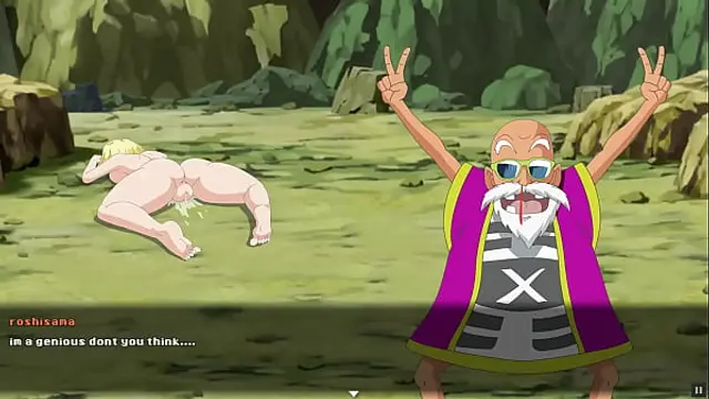 super slut z tournament 2 &lbrack;dragon ball hentai game parody&rsqb; ep3 android 18 is squirting while the old pervert is fucking her ass