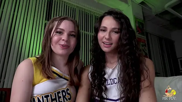 Barely legal cheerleaders Liz Jordan and Arianna Jade busted by a perverted coach&excl;