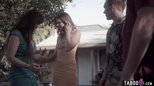 Family tradition is to make a home movie with stepmom Syren de Mer and stepson with his teen GF Nikki Sweet