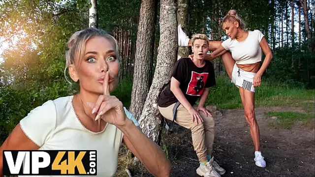 MOMMY4K&period; Russian Cougar Malusha found a dude with huge cock in the park and fucked him in 5 minutes