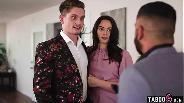 Bisexual gay threesome in the office with boss assistant and her boyfriend