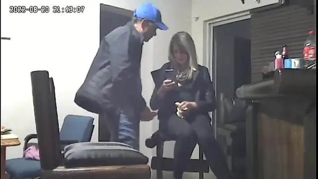 Spycam &colon; Hot blond stepsister caught with my husband