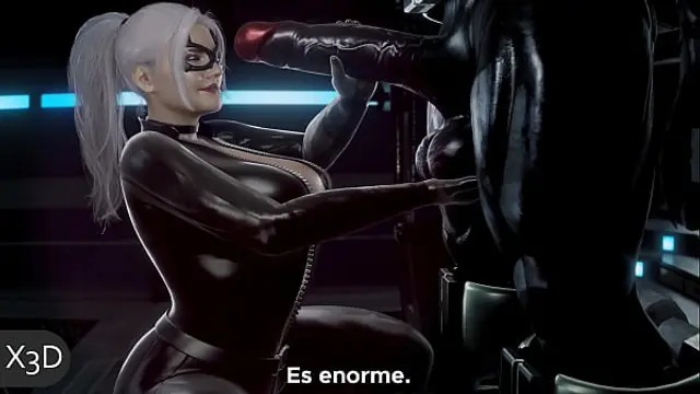 Black Cat Milking Venom's Enormous Balls &lbrack;Sub-Spanish&rsqb; &vert; X3D