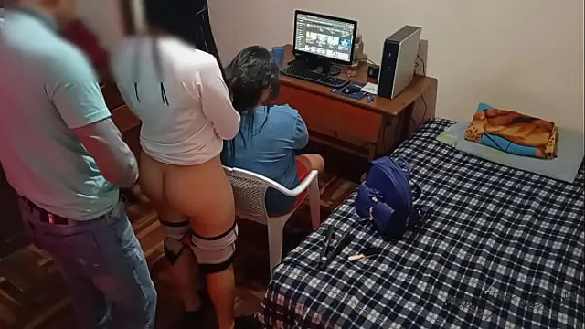 cuckold wife talks to her friend while I fuck her from behind&colon; my wife is fixing her hair while I take advantage of her rich friend&comma; I put my big cock in her and I fuck her very hard without making noise