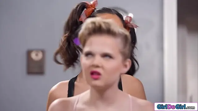 GirlDoGirl&period;com - Rival teen cheerleaders lick and squirt