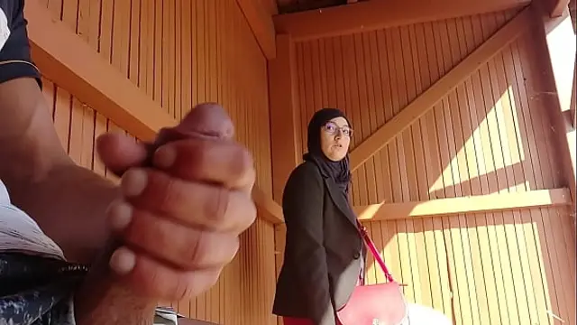 young boy shocks this muslim girl who was waiting for her bus with his big cock&comma; OMG &excl;&excl;&excl; someone surprised them&semi; he might have problems and run away &period;&period;&period;