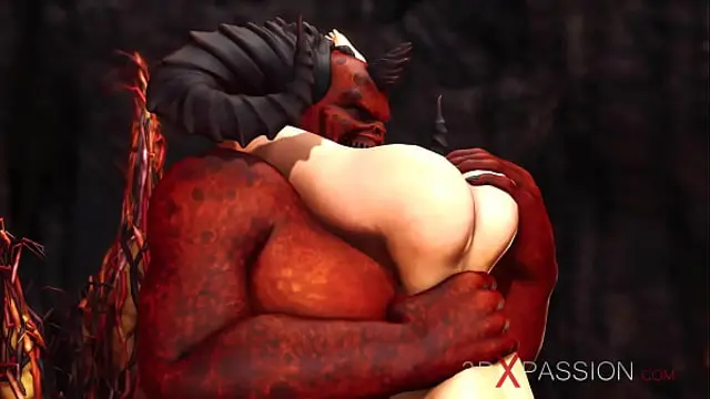 Devil plays with a super hot girl in hell
