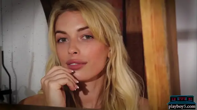 Sexy Canadian blonde Katie Jean solo softcore striptease video with Playboy