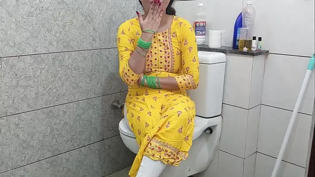 Indian hot step mother fucked step son dirty in washroom in hindi audio