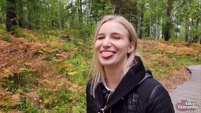 Walking with my stepsister in the forest park&period; Sex blog&comma; Live video&period; - POV