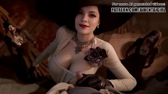 Resident Evil Lady Dimitrescu cosplay Jerking you off &vert; Uncensored Hentai AI generated