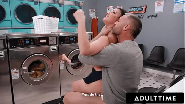 ADULT TIME - Sneaky Public Laundromat With Stranger Fuck For Insatiable Slut Jennifer White&excl;
