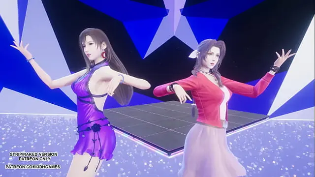 &lbrack;MMD&rsqb; TAEYEON - INVU Aerith Tifa Lockhart Hot Kpop Dance Final Fantasy Uncensored Hentai