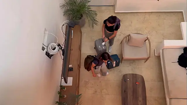 Two hot lesbians fucking on vacation