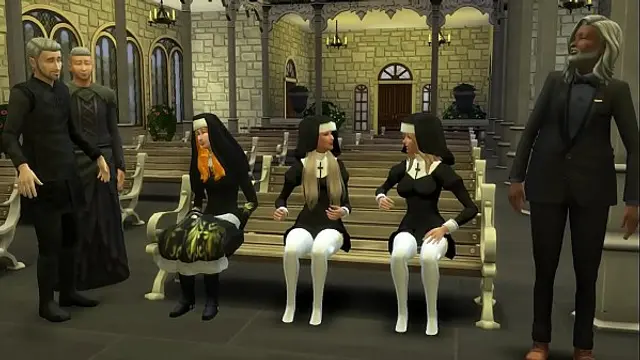 Catholic a&period; and Fuck the New Innocent Nuns in the Temple 3D Porn Hentai