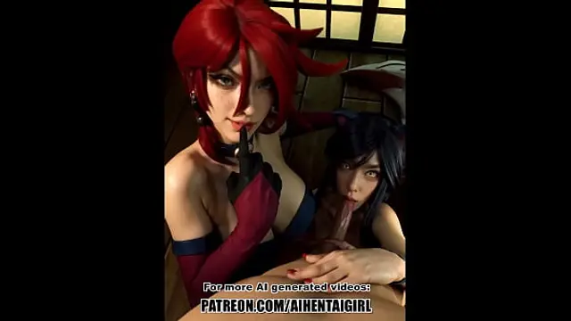 League of Legends Miss Fortune and Ahri cosplay &vert; Uncensored Hentai AI generated