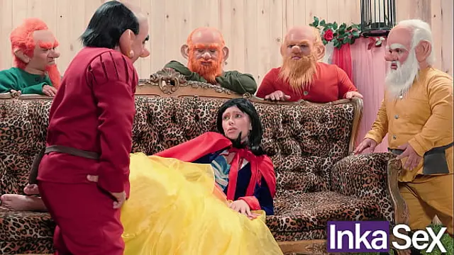 Snow White gets lost in the forest and is fucked by the 7 dwarfs&period;