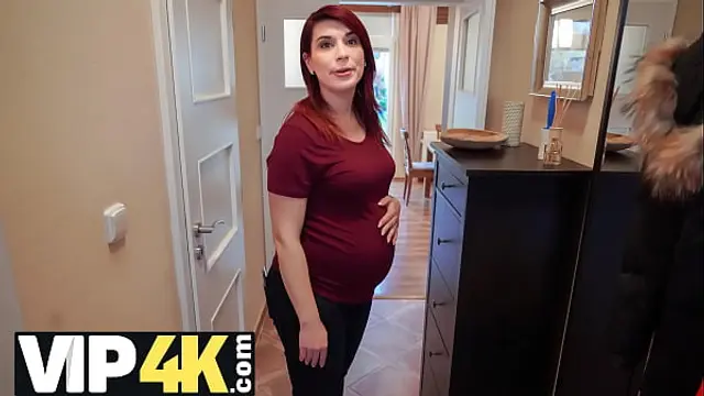 DEBT4k&period; Bank agent gives pregnant MILF delay in exchange for quick sex