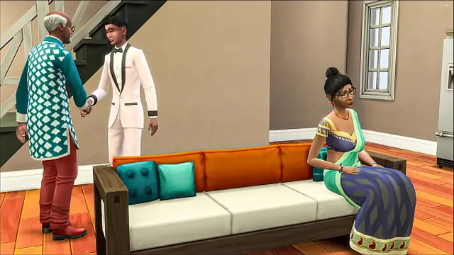 Indian husband shares his desi wife again with a young man as a surprise then it turned into a threesome - cuckold