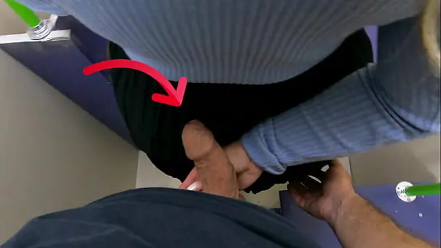 Married Milf Grabbing my Dick in Public &vert; Handjob and Cumshot in Train