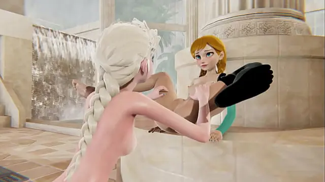 Frozen lesbian - Elsa x Anna - 3D Porn