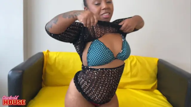 A big-dicked guy shoving it all the way into a small woman with a burning desire in her pussy&period;