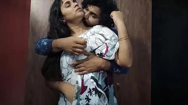 Desi Couple Share Sweet Kisses And Gentle Touches While Standing