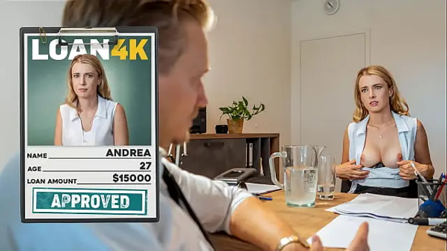 LOAN4K&period; Blonde babe came to get a loan and got a huge cock in her mouth instead
