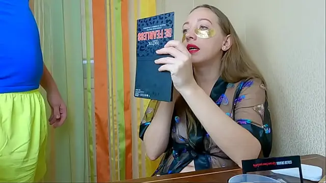 Slutty Step Sister Gets Cum on her Hair and uses Sperm as a Mask&excl; Hair Fetish with Blowjob - Nata Sweet