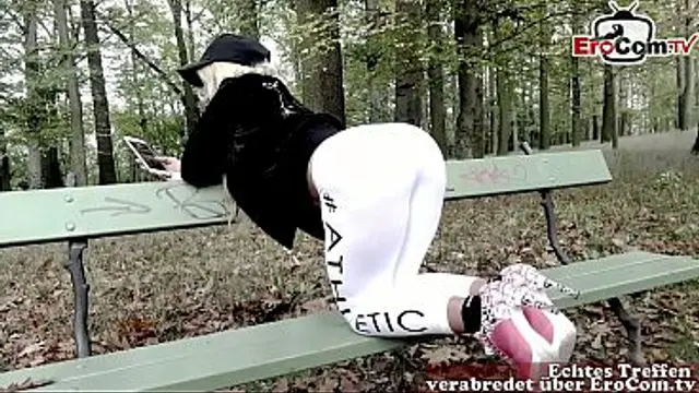 German horny fitness young woman meets man and he comes too quickly
