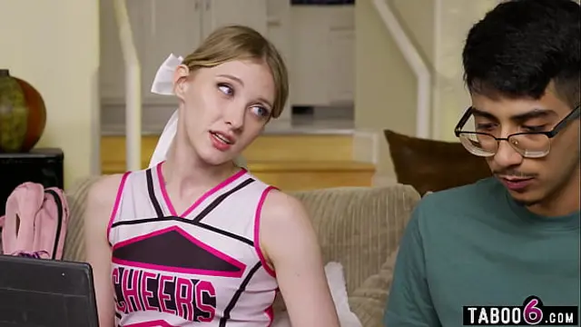 Shy virgin guy fucks the most popular teen cheerleader Melody Marks