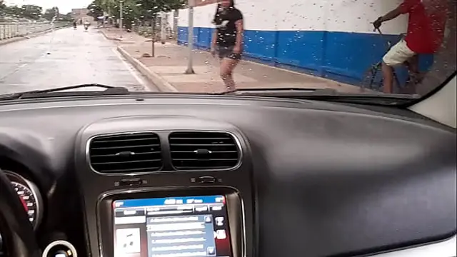 Public exhibitionism in outdoor through the streets of Valledupar&comma; Colombia&period; DeisyYeraldine giving a sex walk in an Ubersex flashing her big ass and sucking cock in the car on public roads