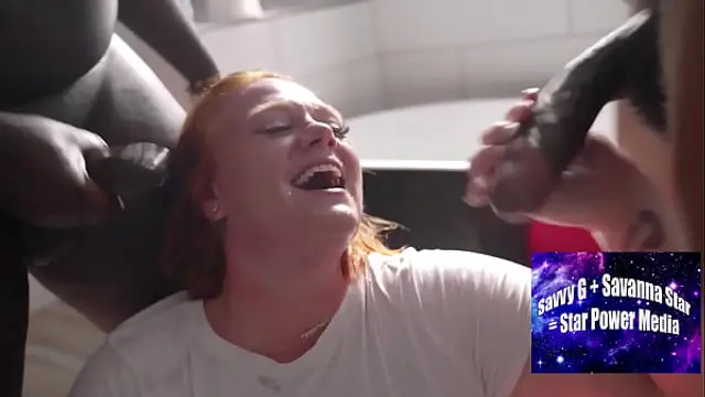 Bathroom Blowbang with Voluptuous Redhead Julie Ginger