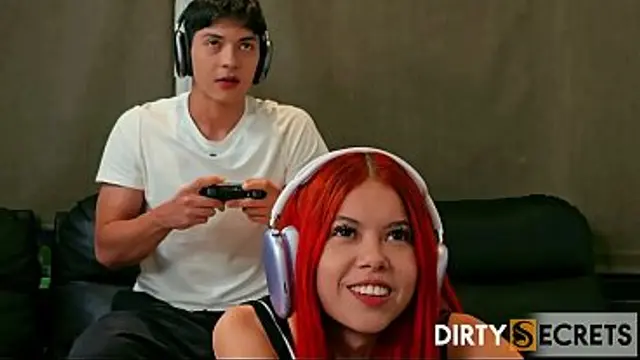 VIDEO GAME NIGHT WITH STEPSISTER ENDS IN WILD FUCK AND GETTING CAUGHT&period;