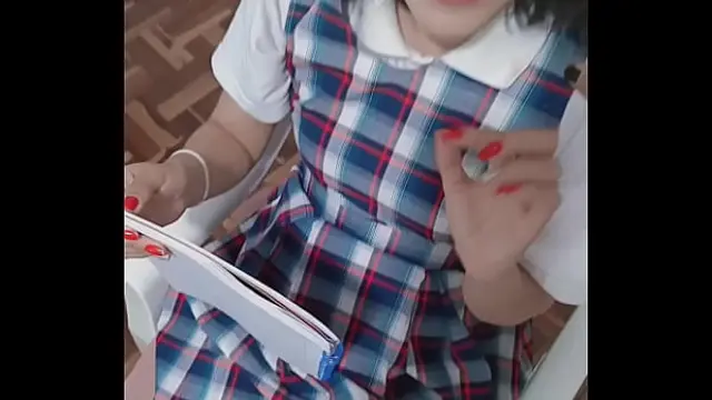 Teacher fucking his student without a condom and with his uniform