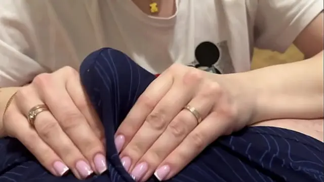 Penis massage through panties - torments the penis - keeps the orgasm