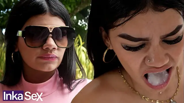 young Colombian woman doesn't like semen and ends up swallowing it with disgust