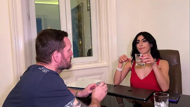 To keep her job she has to lick her boss's pussy