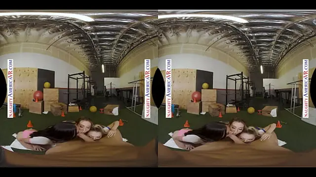 Naughty America - Aiden Ashley&comma; Jazmin Luv&comma; and Lily Larimar surprise their personal trainer with their 3 wet pussies