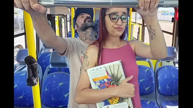 Student being groped by an old man on the bus in public&excl;