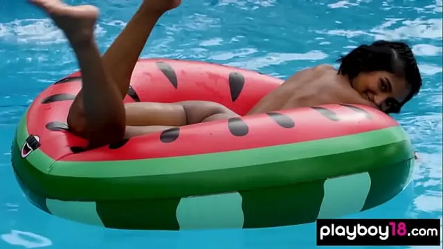 Ebony babe Angel Constance stripping to feel the sunshine on her silky skin