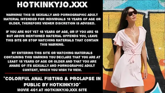 Colorful anal fisting &amp; prolapse in public by Hotkinkyjo