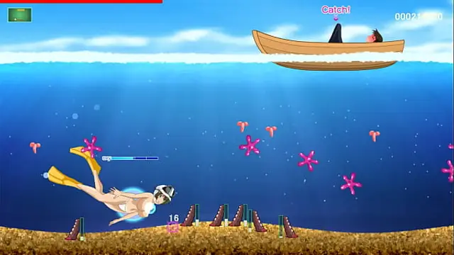 Amakorium &lbrack;PornPlay Hentai game&rsqb; Ep&period;1 Top less bikini diving to make him cum more than 6 times