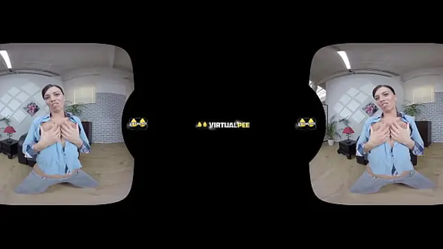 Virtual reality porn pissing with Vicky Love